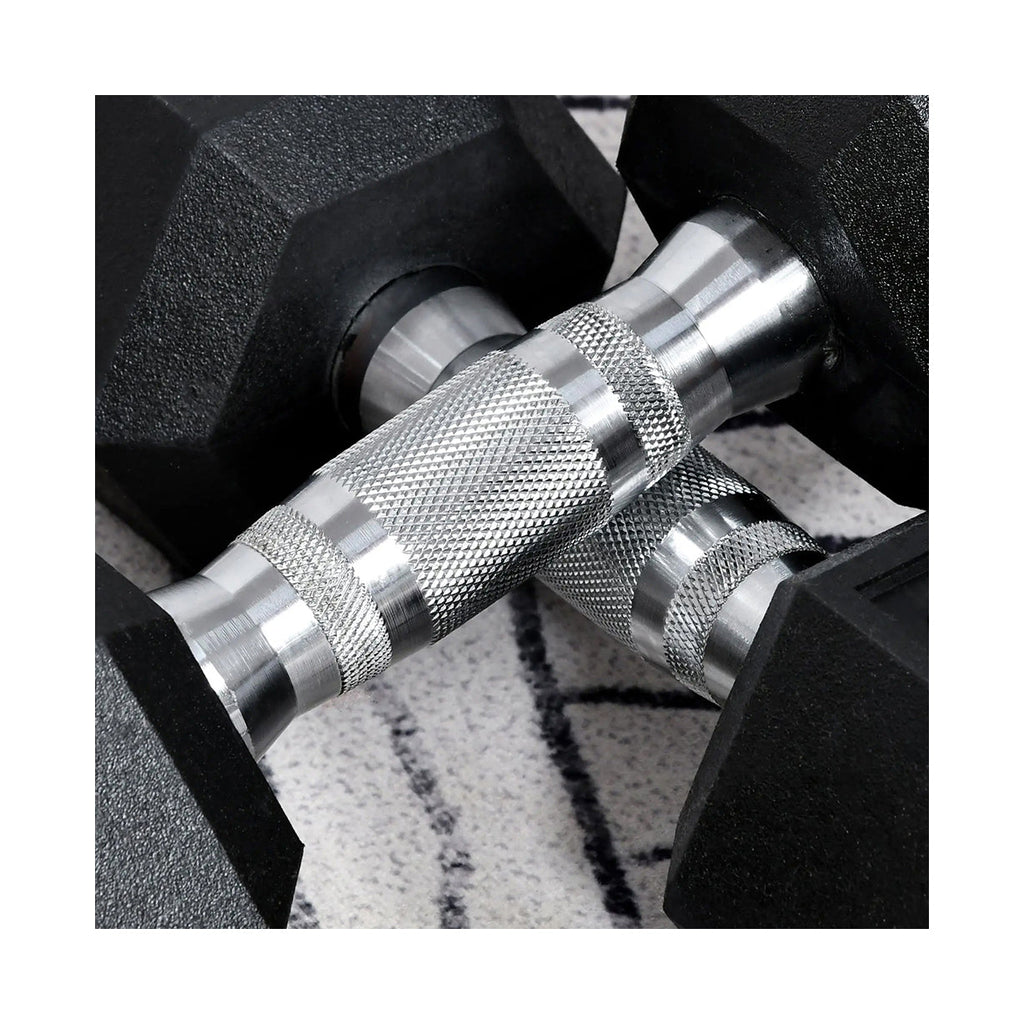 Hex Dumbbells Pair – Rubber-Coated Cast Iron – 2.5kg to 60kg – Premium Gym Weights