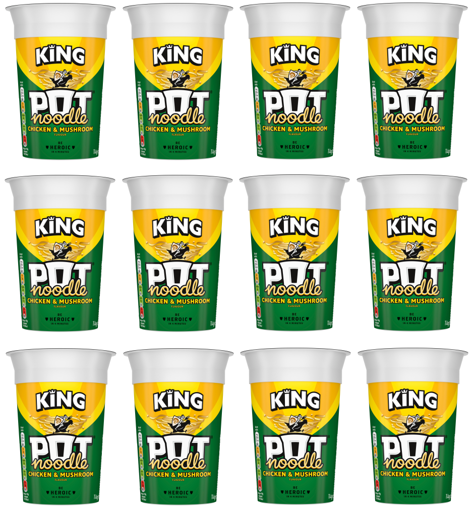 12 x Pot Noodle King Chicken & Mushoom 114G