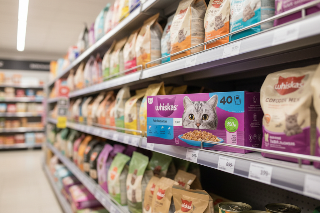 40 x Whiskas Cat 1+ Pouch Jelly Fish Favourites (85Gm)