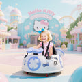 AIYAPLAY Hello Kitty Kids Ride on Bumper Car with Remote Control, Two Joysticks, Music, Lights, Safety Belt, White