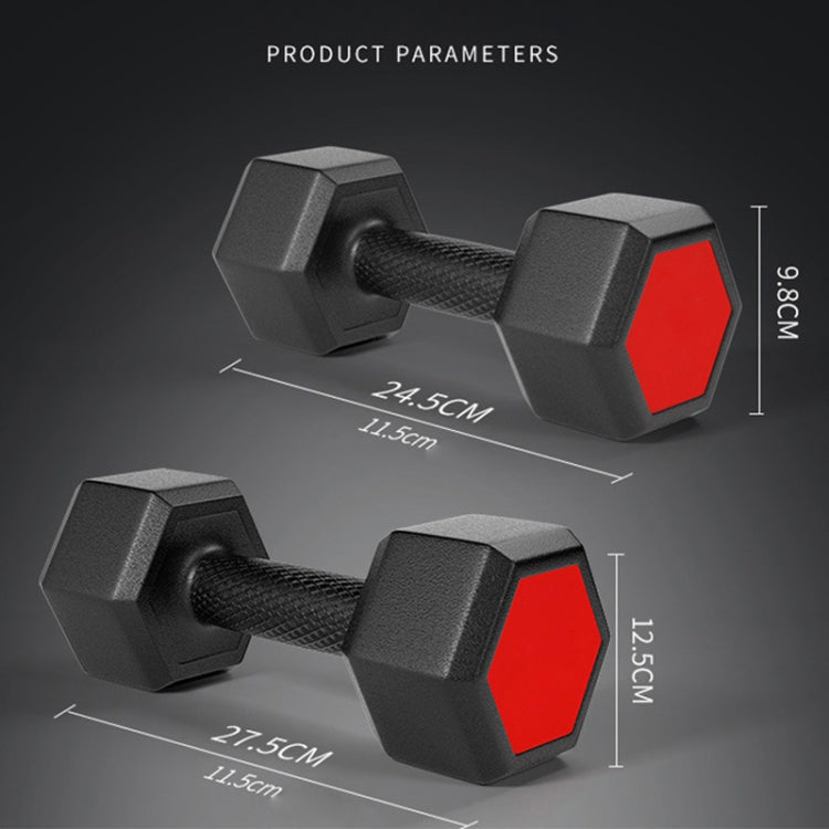 4kg A Pair Glue-Covered Hexagonal Dumbbell, 4kg
