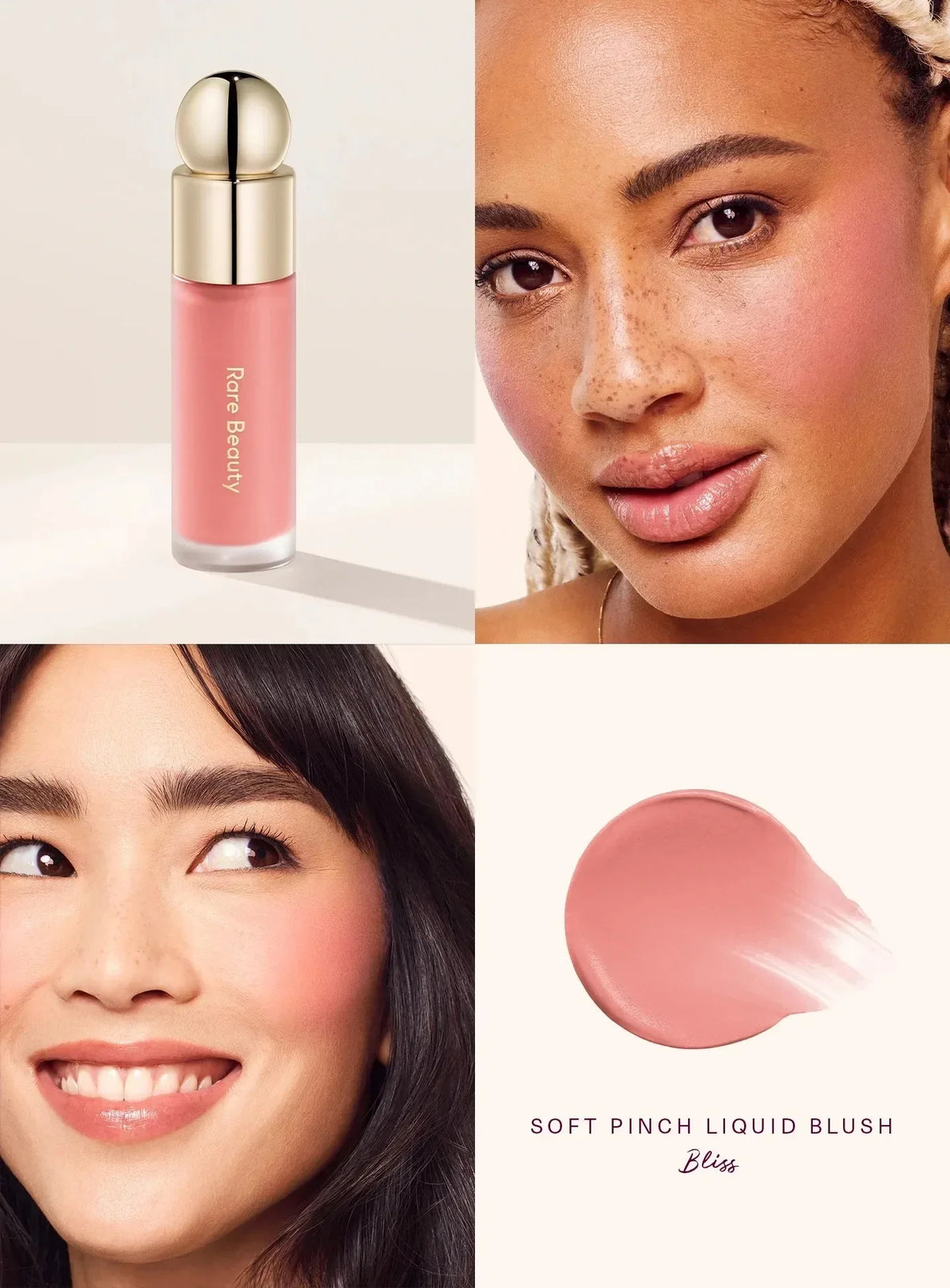 Rare Beauty Soft Pinch Liquid Blush Silky and Glide On Smooth Long Lasting Plump Happy Joy Lucky Love Blush Seamless Dewy Makeup