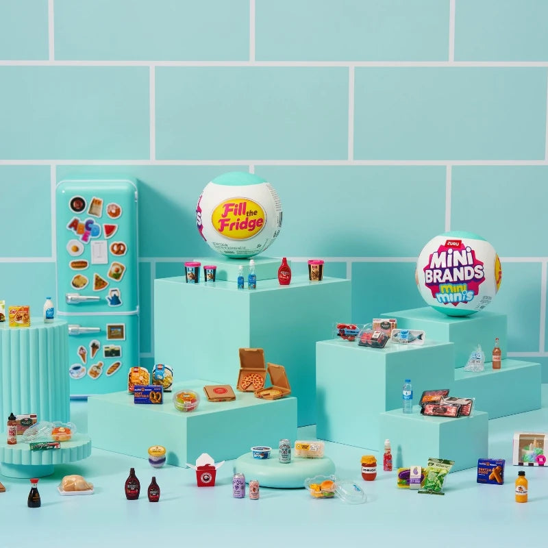 Mini Brands Fill The Fridge Mini Minis Series Mystery Ball Capsule Toy Food Miniature Model Kitchen Decorations Kids Gifts