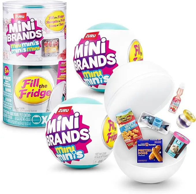 Mini Brands Fill The Fridge Mini Minis Series Mystery Ball Capsule Toy Food Miniature Model Kitchen Decorations Kids Gifts