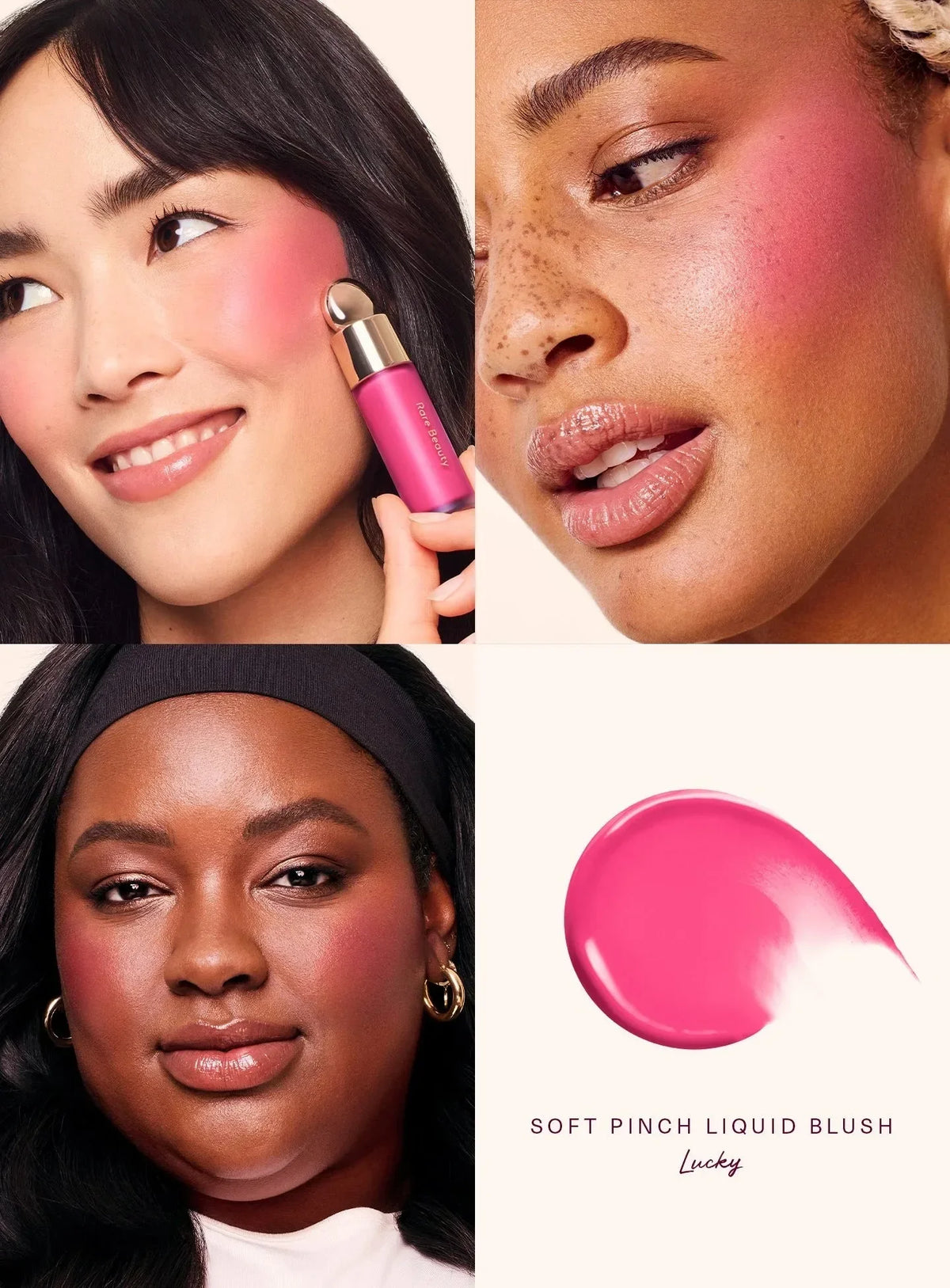 Rare Beauty Soft Pinch Liquid Blush Silky and Glide On Smooth Long Lasting Plump Happy Joy Lucky Love Blush Seamless Dewy Makeup
