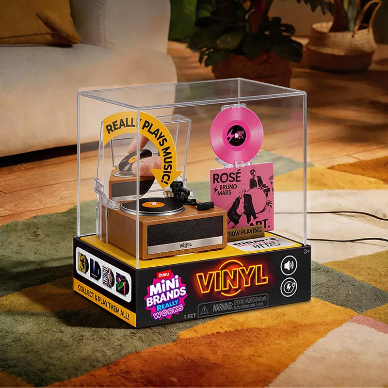Mini Brands Vinyl Really Works Surprise Ball Box Collection Record Player Plays Music Miniature Turntable Mystery Box Toy