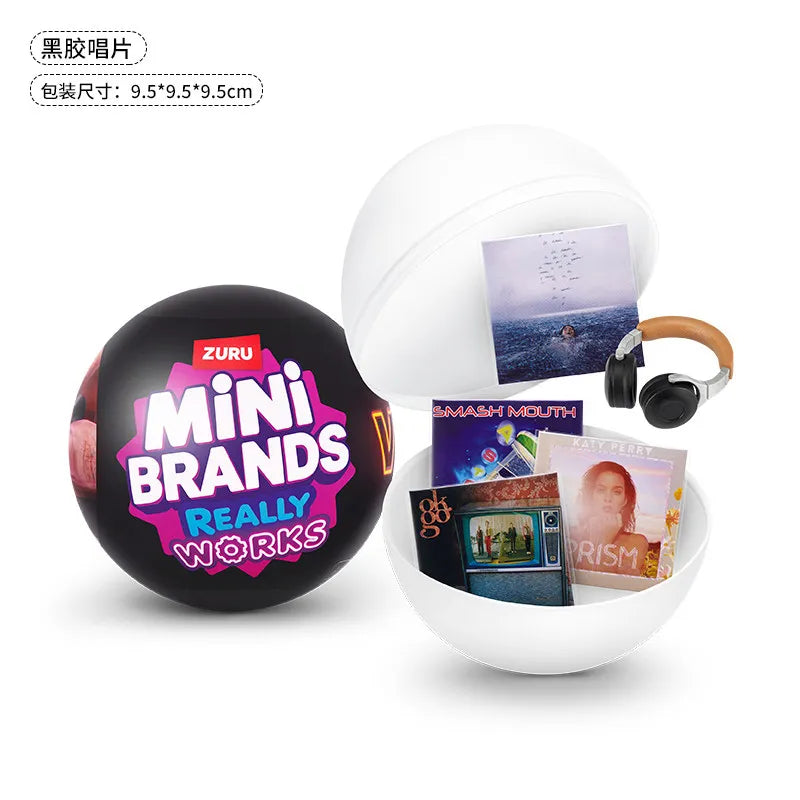 Mini Brands Vinyl Really Works Surprise Ball Box Collection Record Player Plays Music Miniature Turntable Mystery Box Toy