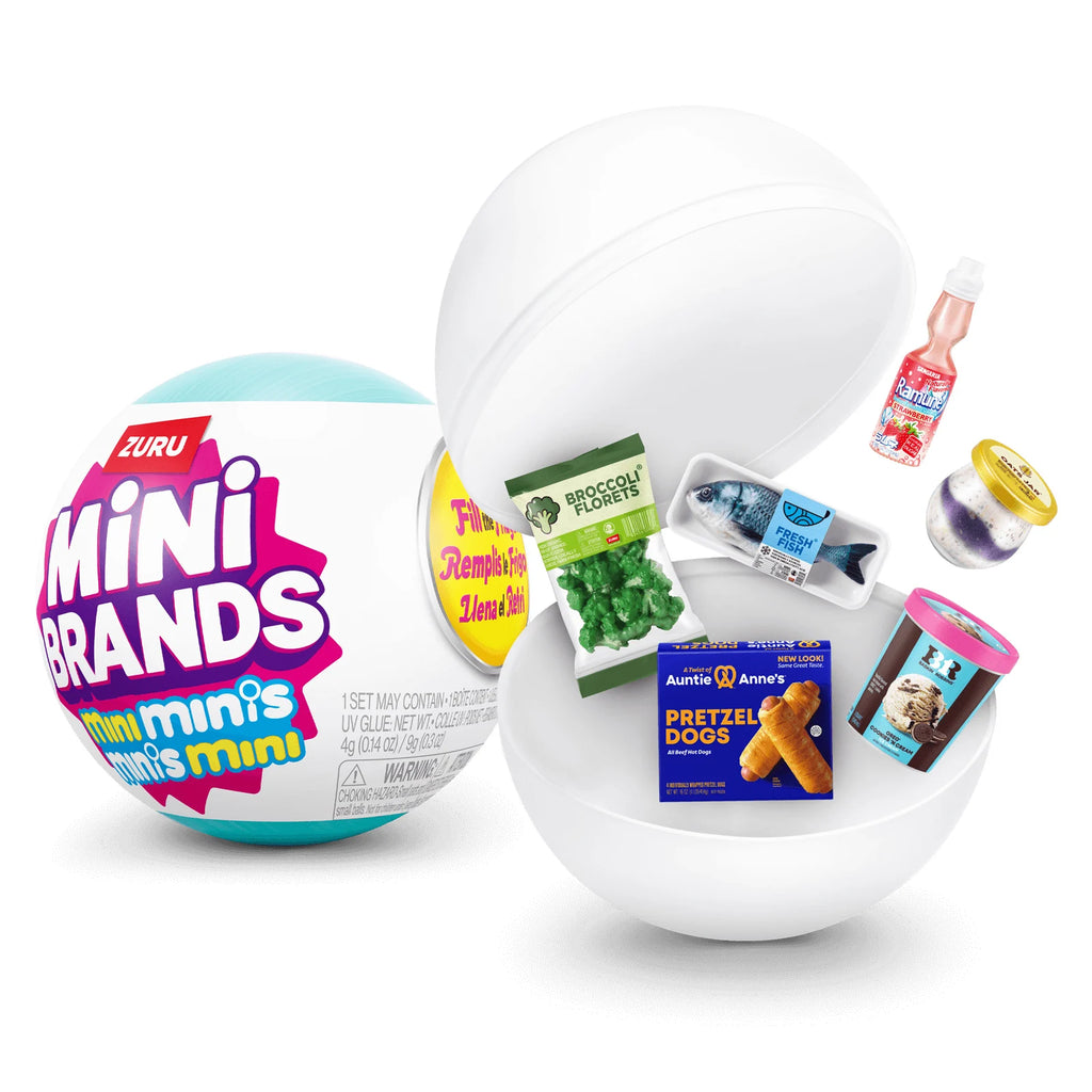 Mini Brands Fill The Fridge Mini Minis Series Mystery Ball Capsule Toy Food Miniature Model Kitchen Decorations Kids Gifts