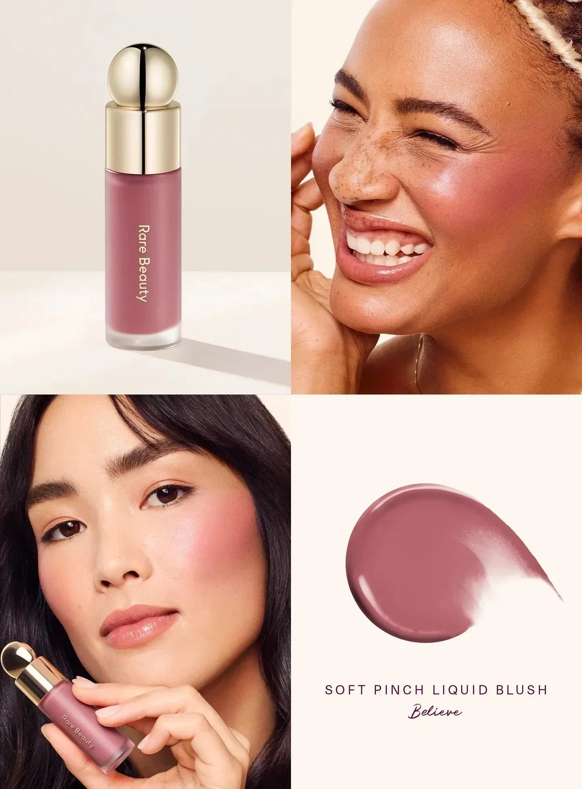 Rare Beauty Soft Pinch Liquid Blush Silky and Glide On Smooth Long Lasting Plump Happy Joy Lucky Love Blush Seamless Dewy Makeup