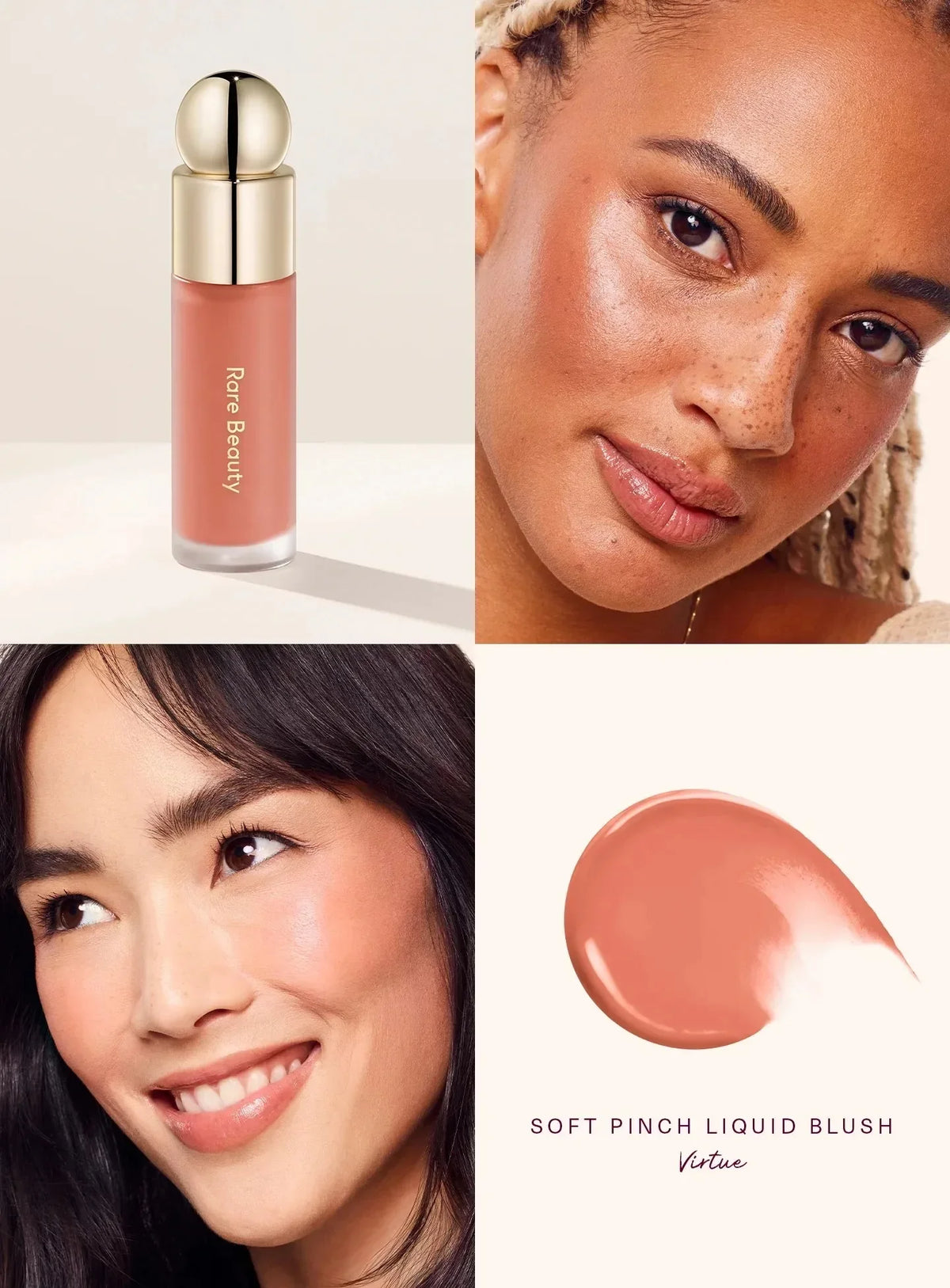Rare Beauty Soft Pinch Liquid Blush Silky and Glide On Smooth Long Lasting Plump Happy Joy Lucky Love Blush Seamless Dewy Makeup