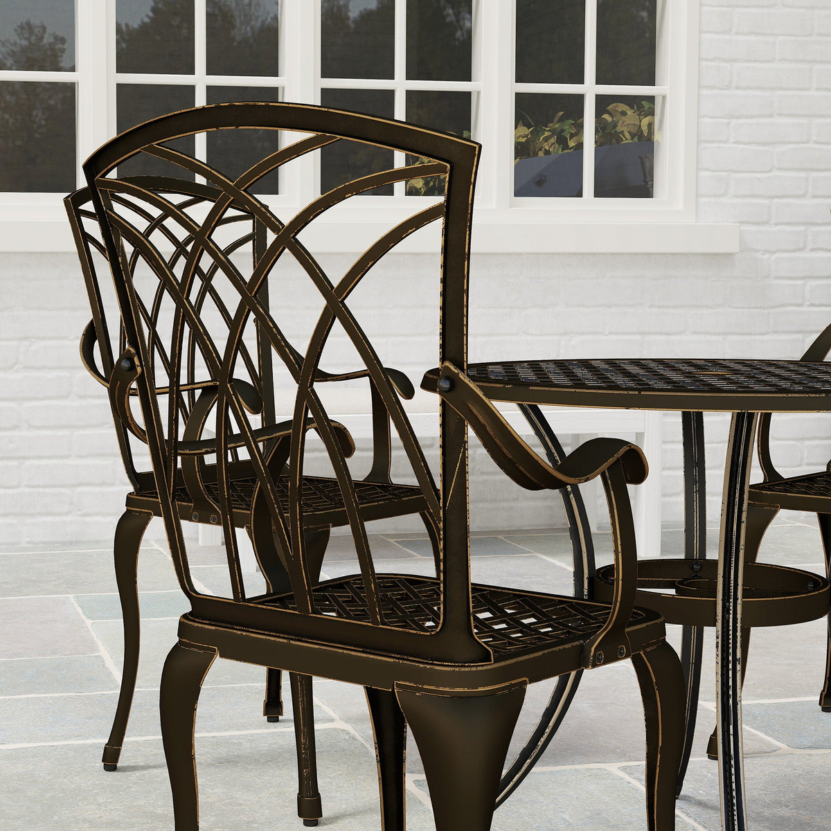 Outsunny 5 PCs Garden Dining Set, Garden Furniture Set, Bronze Tone
