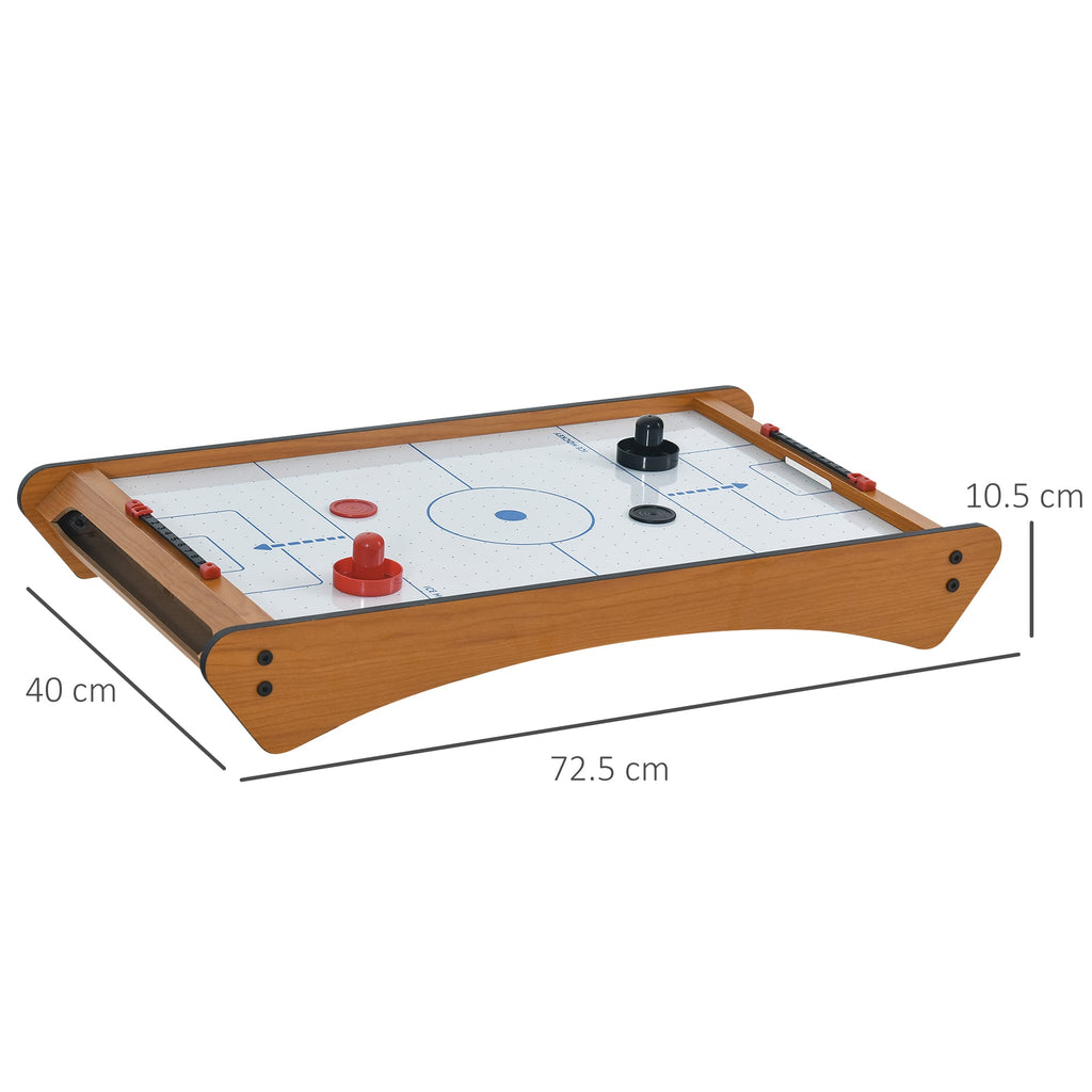 HOMCOM 2.5FT Tabletop Air Hockey Game Table Wooden Portable Party Gaming Toy for Kids Children Adult