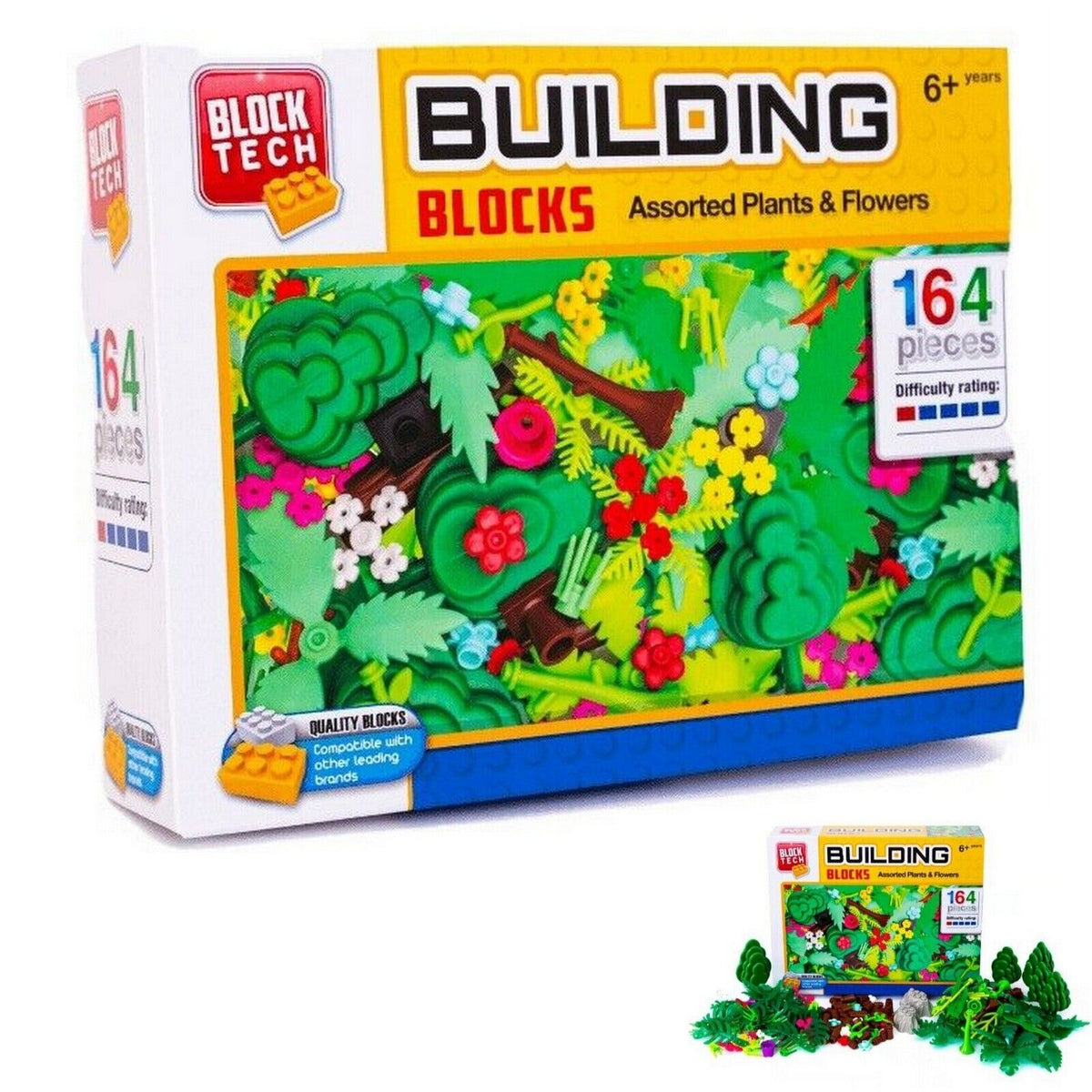 BUILDING BLOCKS PLANTS & FLOWERS CONSTRUCTION GARDEN BLOCKS BRICK KIDS FUN TOY