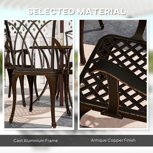 Outsunny 5 PCs Garden Dining Set, Garden Furniture Set, Bronze Tone